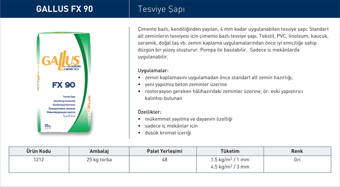 Gallus Fx 90 Tesviye Şapı
